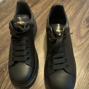 Alexander McQueen Black Leather Sneakers